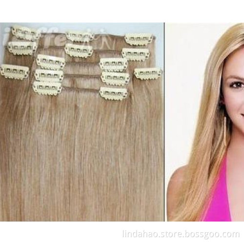 wholesale 26 inch indian humanhair extension clips